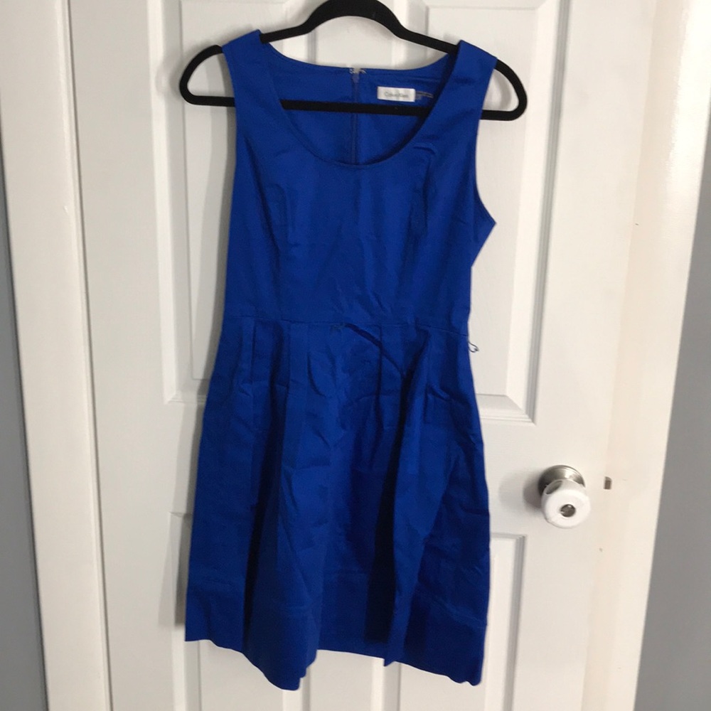 Blue Calvin Klein sun/day dress.